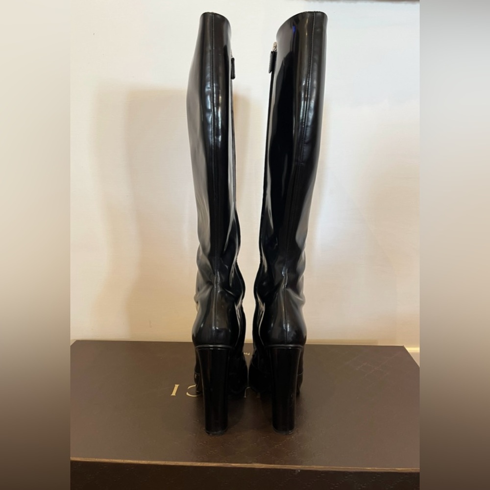 Gucci Knee High Horsebelt Patent Leather Knee High Boots -Size 6.5 fits like a 6 - Picture 4 of 10